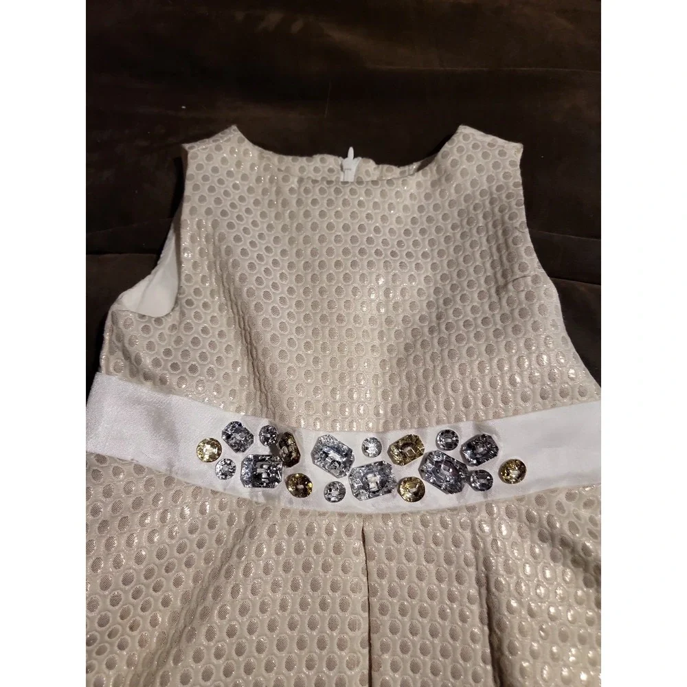 Gymboree Christmas joyful holiday gold dress with jewels size 6‎